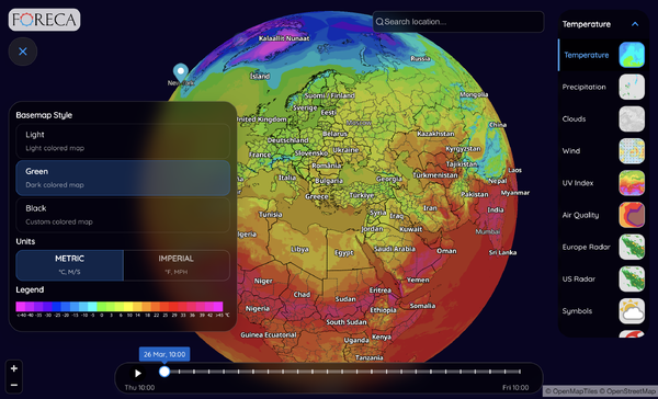 Foreca Weather API Map demo